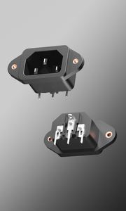 3 pines 16A 250V HUACONN IEC60320 C14 conector entrada CA toma de corriente con guía única y <span class=keywords><strong>Pilar</strong></span> fijo para electrodomésticos - Product Image 2