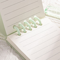 Carnet de poche A7 personnalisable, mignon, pour filles, rechargeable, couleur Morandi, reliure spirale portable, cahiers d'étudiant