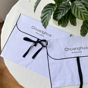 Custom Logo Twill Cotton <b>Envelopes</b> for Clothes Handbags Dust Recyclable <b>White</b> Canvas <b>Envelope</b> Pouch Ribbon Tie for Gift Packing - Product Image 2