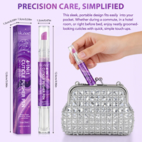 Stylo pousse-cuticules en céramique personnalisé avec logo, exfoliation douce, portable et sûr, pour hydrater les cuticules et traiter les peaux mortes des ongles.