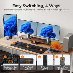 <span class=keywords><strong>TESmart</strong></span> Triple Monitor <span class=keywords><strong>KVM</strong></span> Switch Dock DP1.2 & USB-C 4K60Hz pour 2 PCs & 3 moniteurs Video HDMI Matrix Switcher - Product Image 5