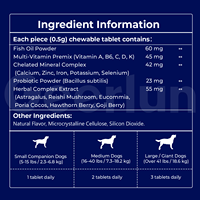 Comprimés nutritionnels pour chiens fabriqués en usine OEM, renforcent le corps, équilibrent le métabolisme, vitalité musculaire canine, comprimés à mâcher