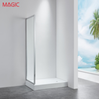 Cabine de douche coulissante de conception européenne personnalisée avec verre trempé et cadre en aluminium, taille 800x1850/900x1850, garantie de 3 ans