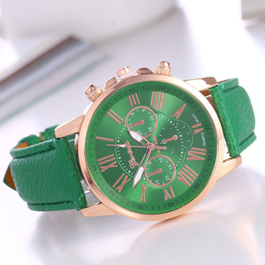 Reloj al por mayor de estilo clásico popular, reloj con correa para mujer, <span class=keywords><strong>piel</strong></span> de cuarzo Geneva con escala de reloj de moda para mujer - Product Image 3