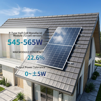 AILI 565WPERC Panneau Solaire Monocristallin à Demi-Cellules de Haute Efficacité 23,5% Grade A Certifié TUV 144 Cellules pour Système Photovoltaïque Raccordé au Réseau Domestique