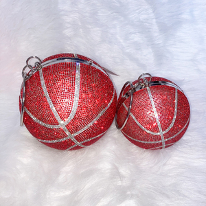 Bolsa de Futebol e Basquete com Strass para Mulheres, Bolsa de Luxo, Bolsa em Forma de Diamante, Bolsa Redonda, Forma de Bola, Brilho de Cristal - Product Image 2
