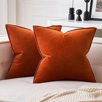 Housse de coussin décorative intérieure en velours hollandais tricoté de couleur unie avec bride 18x18 pouces taie d'oreiller douce et confortable pour la maison