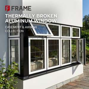 <span class=keywords><strong>Fenêtre</strong></span> en aluminium à rupture de pont thermique PA66 pour véranda, avec barres de montage personnalisées, à ouverture intérieure ou extérieure, pour résidence moderne - Product Image 1