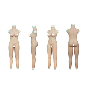 Combinaison sans manches à neuf points Body de forme de sein avec costume réaliste en silicone faux vagin - Product Image 3