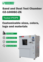 Machine de test anti-poussière IP56 CE/ISO9001/ISO14001 pour les pièces électroniques des phares LED automobiles de la marque ZHONGZHI