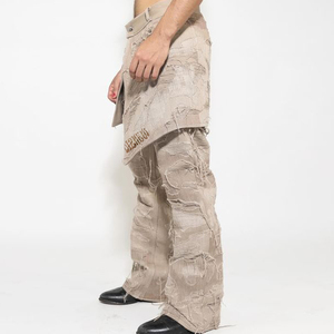 DIZNEW Jeans Fabricante Personalizado Hombres Calidad Culottes Jeans Estilo Punk Marca Jeans Pantalones para hombres - Product Image 3