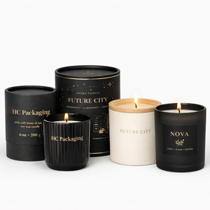 Luxury Candle Tube Packaging <b>Box</b> Custom Round Rigid Paper Cylinder for Scented Candle Glass Bottle Gold Foil Custom Logo Factory - Product Image 5