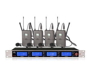 Professional Dynamic <b>Microphone</b> System for Karaoke 4 <b>Wireless</b> UHF Handheld Collar Microfon - Product Image 6