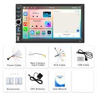 Hikity 7 ''4 + 64G Double Din Android Autoradio avec sans fil CarPlay Auto GPS & WIFI TV Combo Split Screen Function OEM Wholesale
