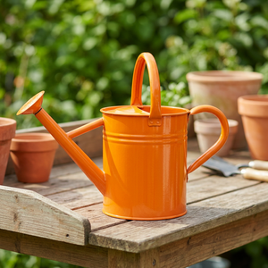 Arrosoir en métal orange de qualité supérieure, pot d'arrosage décoratif pour jardin, récipient d'irrigation durable pour plantes, pour le jardinage à domicile - Product Image 6