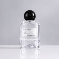 Flacon d'échantillon de parfum sphérique noir en verre de 30 ml avec bouchon à vis, personnalisable, portable, vide, avec pompe pulvérisatrice – En stock