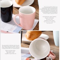 Mug en porcelaine minimaliste nordique, résistant aux hautes températures, compatible micro-ondes et lave-vaisselle, couleur unie, pour couple, bureau et maison