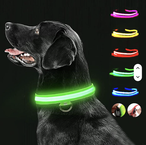 Venta caliente Venta directa de fábrica LED intermitente brillante Nylon perro y gato <span class=keywords><strong>Collar</strong></span> para caminar de seguridad y prevención de pérdidas - Product Image 1