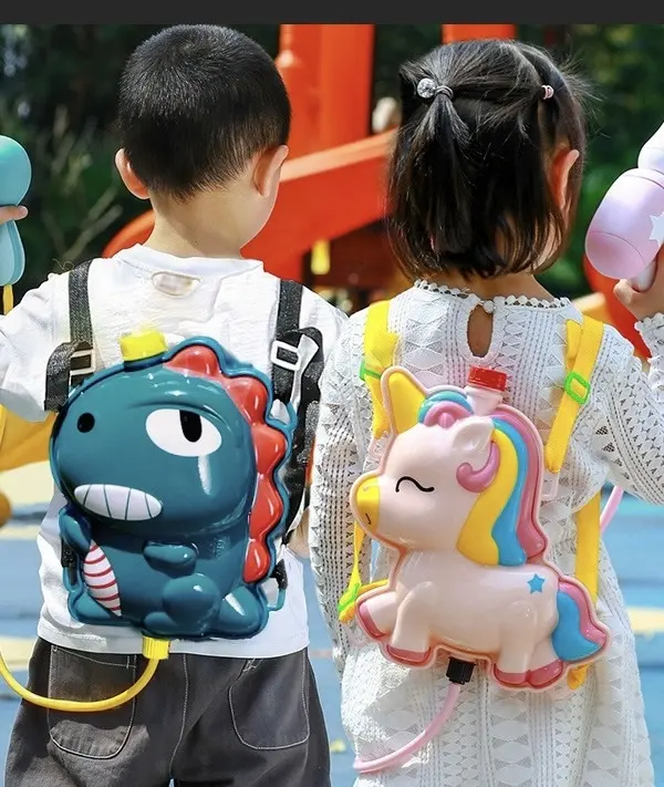 2024 al aire libre portátil Gel Splatter dinosaurio pistola de agua mochila niños regalo juego de disparos Gel Blaster niños agua pistola de juguete