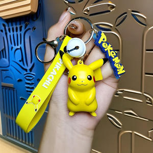 Porte-clés en silicone écologique avec porte-monnaie 3D dessin animé, 27 styles, motifs Pokémon <span class=keywords><strong>Pikachu</strong></span> Gengar, vente en gros, étiquette originale - Product Image 5