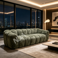 Vakuumkomprimiertes 3-Sitzer-Sofa aus Bubble-Bouclé-Stoff, modernes, geschwungenes Polstersofa für das Wohnzimmer