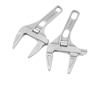Short Handle <b>Adjustable</b> <b>Wrench</b> Serrated <b>Jaw</b> <b>Wide</b> Opening Stubby Spanner Drain Pipe Plumbing Fittings Repair Factory Direct - Product Image 1