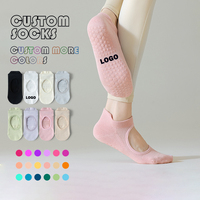 Chaussettes antidérapantes d'été en coton pour gymnastique avec logo personnalisé Chaussettes antidérapantes personnalisées Yoga Pilates Grip Socks Professional Factory Customization