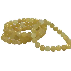 Wholesale Natural Crystal Bangles Healing Stones Crystal Beads Orange Calcite Bracelets for fashion