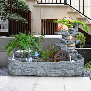 Fuente de Agua Decorativa con Rocas Artificiales Quanfangyuan 8101, Decoración de Jardín para Exteriores, Elemento Paisajístico Feng Shui - Product Image 4