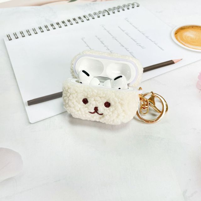 For for Earbuds Case with Fleece Embroidered Cartoon Animal Design Soft Protective Cover Doll Cute Drop-Resistant