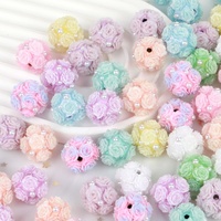 AsVrai U Perles Fleur en Argile de Poterie Multicolores de 20 mm 1pc, Perles Entretoises Libres avec Strass pour Fabrication de Bijoux, Accessoires de Perles pour Stylos