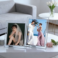 Cadre photo en verre fait à la main de 6 pouces, 7 pouces, 8 pouces, 10 pouces pour une présentation verticale ou horizontale sur table, décoration d'intérieur