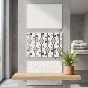 Impresionante Azulejo de Pared de Cerámica Digital Blanco y Negro de 30x45 cm, 18x12, Acabado Brillante, Ideal para Decoración del Hogar, Azulejo de Porcelana Tipo Espejo - Product Image 1
