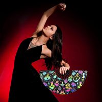 Éventails pliants en bambou UV Glow Rave, éventails à claquer pour hommes et femmes, idéaux pour les festivals EDM, la danse en ligne et la décoration