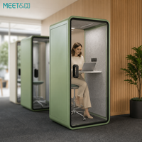 Cabine de bureau insonorisée vert sauge, pod acoustique pour téléphone, intimité garantie, Australie Nouvelle-Zélande, certifiée ISO, portable, installation facile