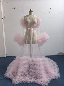 Robe de maternité en tulle à manches bouffantes pour séance photo de mariage printemps 2026, <span class=keywords><strong>cape</strong></span> de plage pour séance photo de grossesse - Product Image 2