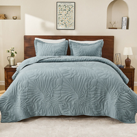 Couvre-lit matelassé en jacquard imprimé floral avec rideaux assortis, tissu thermique certifié OEKO-TEX pour la décoration intérieure
