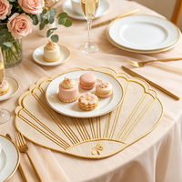 Napperons personnalisables en tissu brodé, napperons de table en forme d'éventail de qualité supérieure, idéaux pour les mariages, les fêtes, les banquets et les événements d'anniversaire