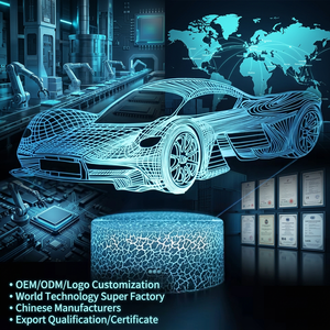 Lampe de nuit LED 3D personnalisée en acrylique, voiture de course, télécommande, changement de couleur, alimentation USB - Product Image 1