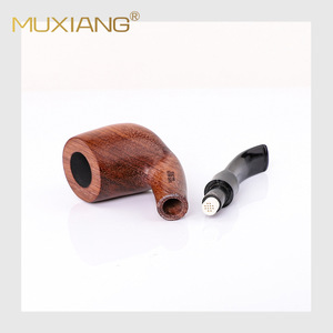 Muxiang Wooden Smoking Pipe Bent Type 9mm Carbon Filter Handmade Tobacco Pipe For Personal Gift - Product Image 5
