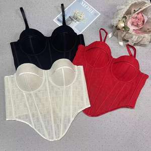 Capodanno personalizzato natale da donna Shapewear <span class=keywords><strong>Bustier</strong></span> corsetto <span class=keywords><strong>reggiseno</strong></span> Top prodotto lavabile in Jacquard rosso korme Korset Per Femra - Product Image 3