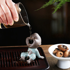 Creative Peeing Child Tea Pet <b>Ceramic</b> Figurine Manneken Pis Tea Tray <b>Ornament</b> Home Decor Living Room Feng Shui Style - Product Image 1