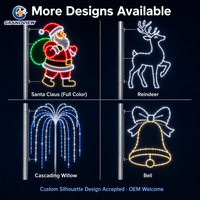 Décorations commerciales, motif de rue LED, éclairage de poteau en forme d'étoile, éclairage de poteau de Noël, éclairage extérieur pour projet d'éclairage paysager municipal