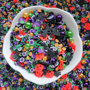 1kg chất nhờn sprinkles Halloween Dơi Tím Vạc bí ngô mắt bóng đen mèo Acrylic Hạt trộn Polymer đất sét sprinkles lát - Product Image 5