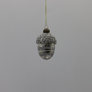 Gold Glitter Silver Glitter Vintage Glass Pine Cone Ornament for Christmas - Product Image 4