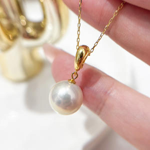 Pendentif en argent S925 31052 avec perles rondes de 10 à 17 mm, accessoires de perles DIY, support vide pour bouton, pendentif pour collier - Product Image 3