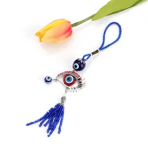 Kristallen Engel Suncatcher Met Turkse Blauwe Boze Oog Regenboogmaker Fengshui Home Decor Lucky Protection Housewarming Cadeau