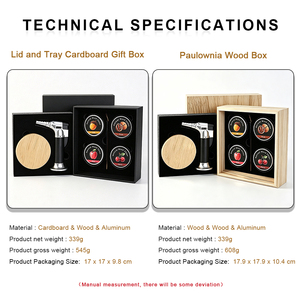 Kit Premium de Ahumador de Cócteles de Madera de 2 Capas, Incluye Antorcha y 4 Tipos de Virutas de Madera en Caja de Madera para Licores, Cócteles y Bar - Product Image 2