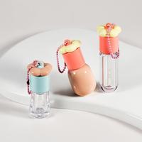 Tube Lip Gloss Bunga Transparan Ramah Lingkungan 4ml 4.8ml 6.6ml, Plastik Bulat Kosong, Fitting Custom, Sablon Kosmetik