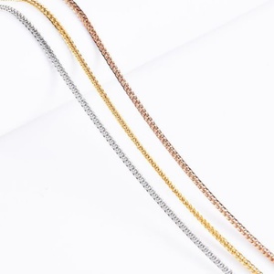 Hot Selling Stainless Steel Chopin Chain <b>Necklace</b> Jewelry Gold Plated Wheat Chains - Product Image 2